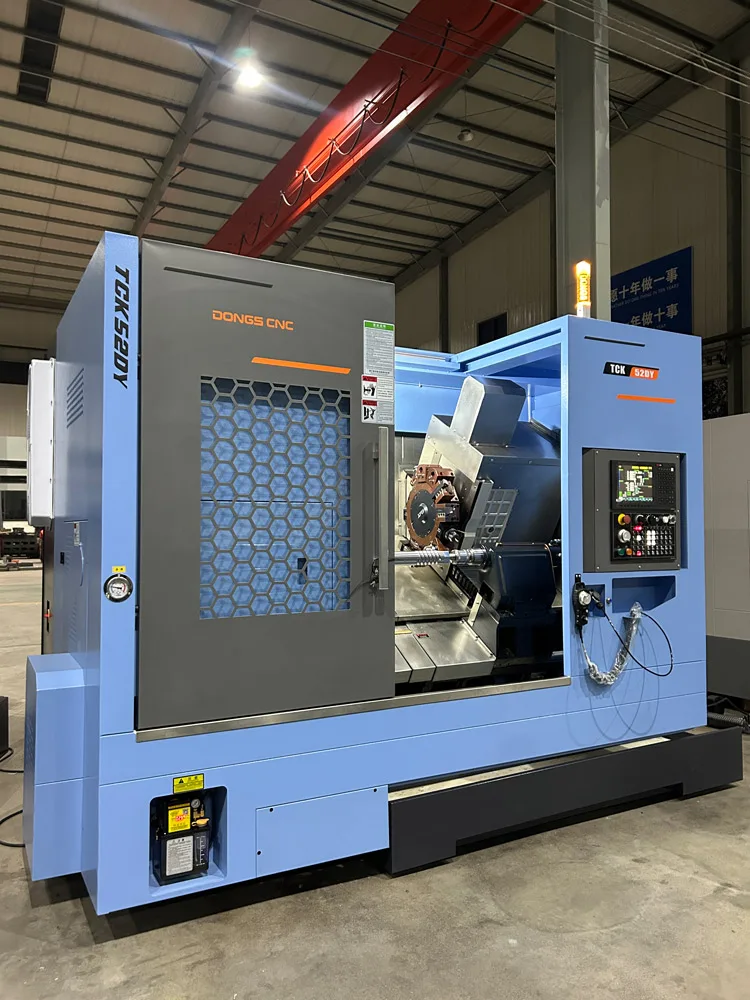 Control Yaxis High Precision Hydraulic Chuck Slant Bed Cnc Lathe Machine Tool Equipment with Live Tooling