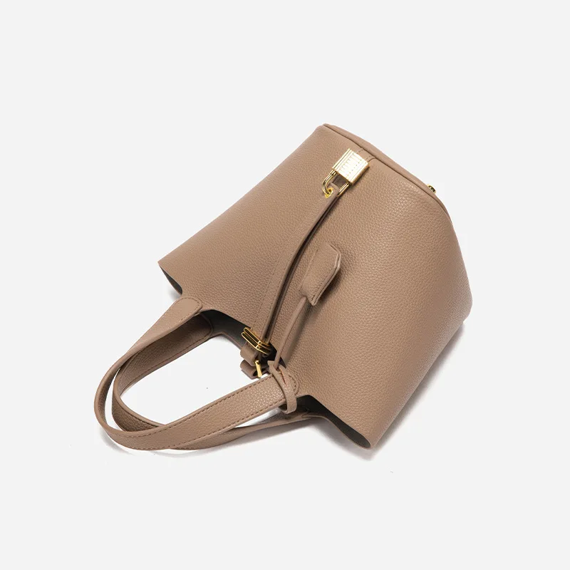 LOERSS-Bolso de cuero sintético para mujer, bolsa de hombro Simple, versátil e informal, de Color sólido, para ir de compras