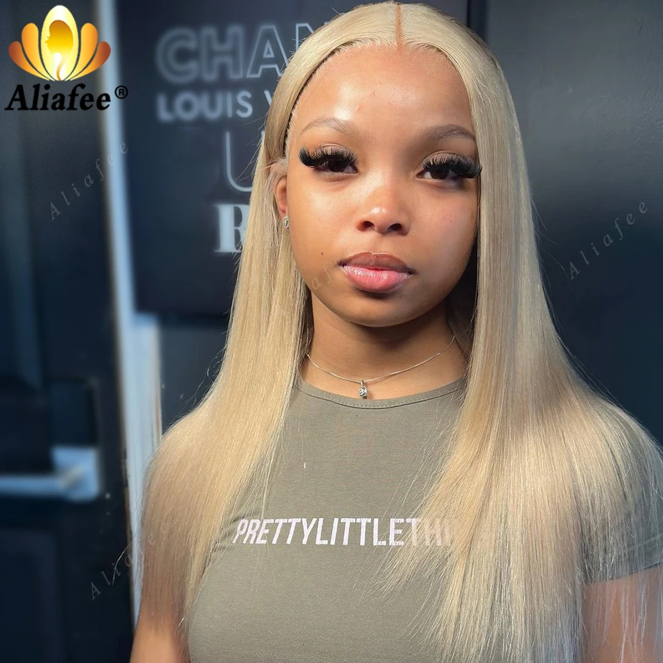 HD Ash Blonde Frontal Wig Human Hair Straight 13x4 Lace Frontal Wig Brazilian Hair Honey Blonde 5x5 Lace Closure Wigs For Women