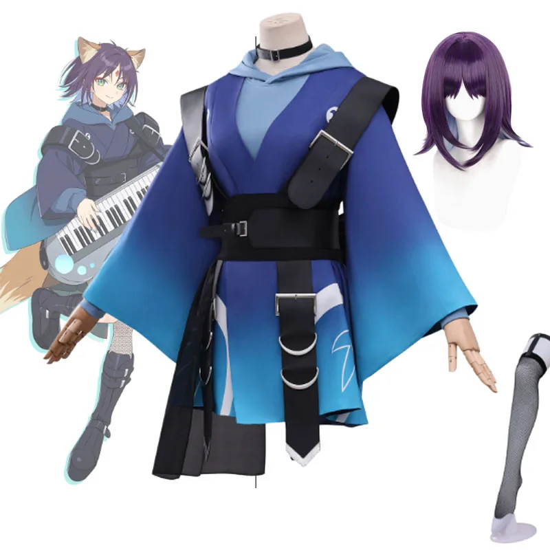 

Костюм для косплея «Космическая принцесса Кагуя Сакаяри Ироха», синяя аниме-форма с париком для женщин, для Хэллоуина, комик-конов и вечеринок