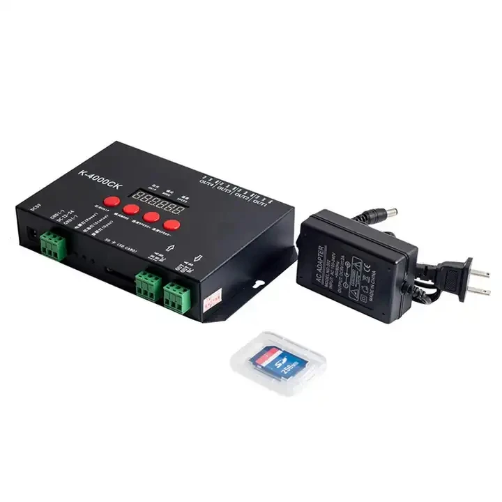 K-4000C SD Card Pixel LED Controller Original Ws2812 , SPI/DMX DC5V/DC12-24V Programmable Dmx Led Light Controller