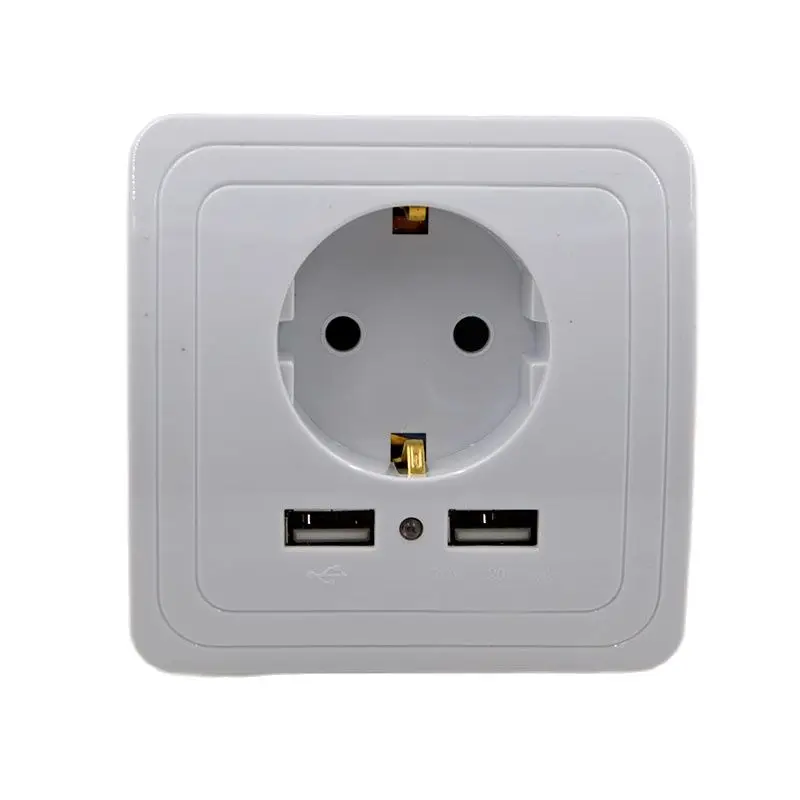 

GONGFENG NEW 86 Type Wall Socket with Double USB European Standard Plug Panel Special Wholesale