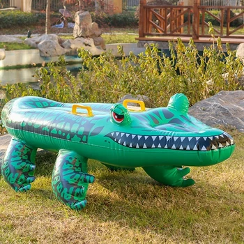 Crocodile Surfboard Swimming Pool Floating Simulation Animal Summer Party Inflatable Water Toy Multiplayer Water Tank Frolicking