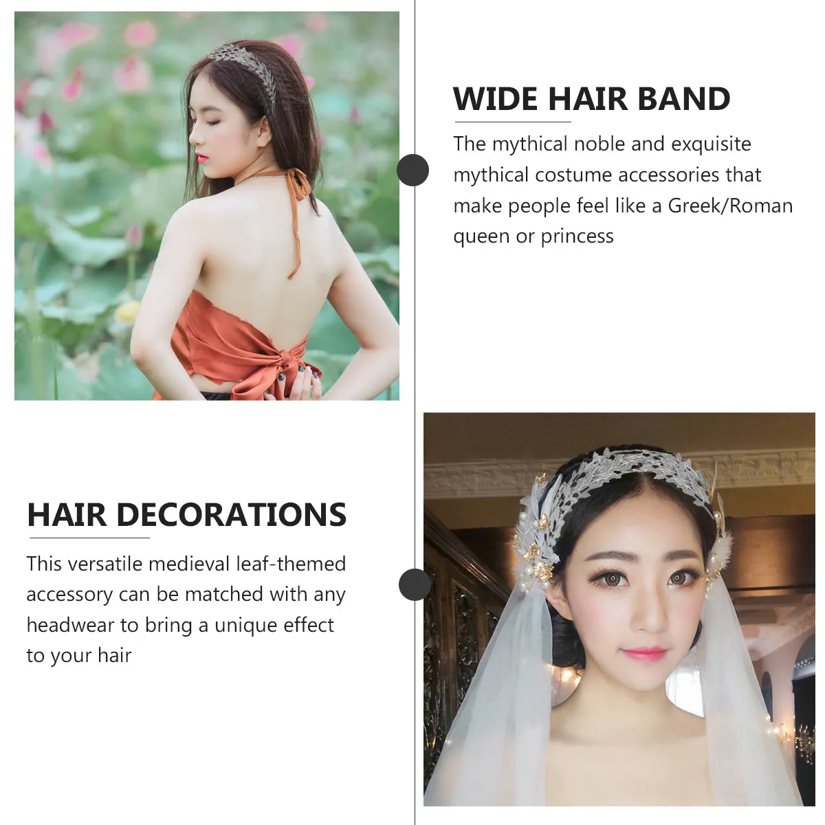 

1Pcs Baroque Hair Hoop Lightweight Alloy Leaf Design Bridal Headband Party Wedding Hair Accessory Elegant Headdress
