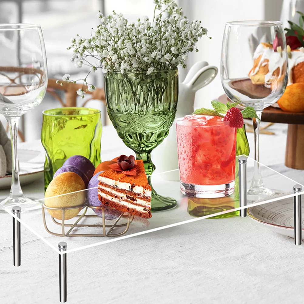 

1 Set Desktop Transparent Cake Holder Multi-Function Dessert Stand Large Capacity High Base Elegant Display Storage Accessory