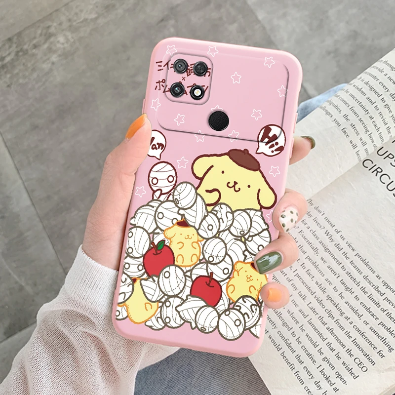 Cute Pink Sanrio Case For POCO C40 PocoC40 Back Cover Anime Cartoon Painted Soft Bumper TPU Funda Coque For POCO C40 Bags Kuromi