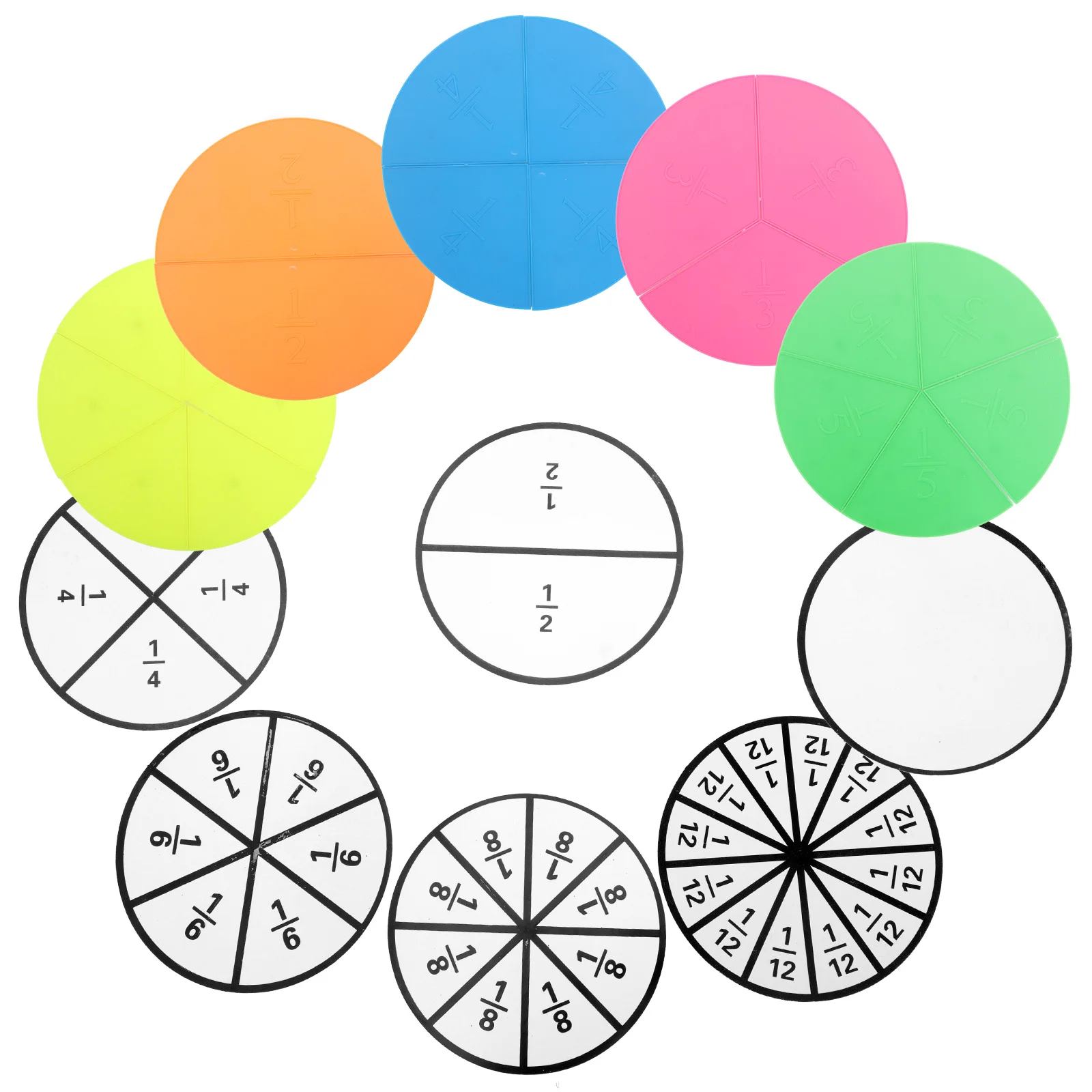 1 set Magnetic Fraction Discs Interactive Math Teaching Tool For Learning Fractions Montessori Educational Set Fraction