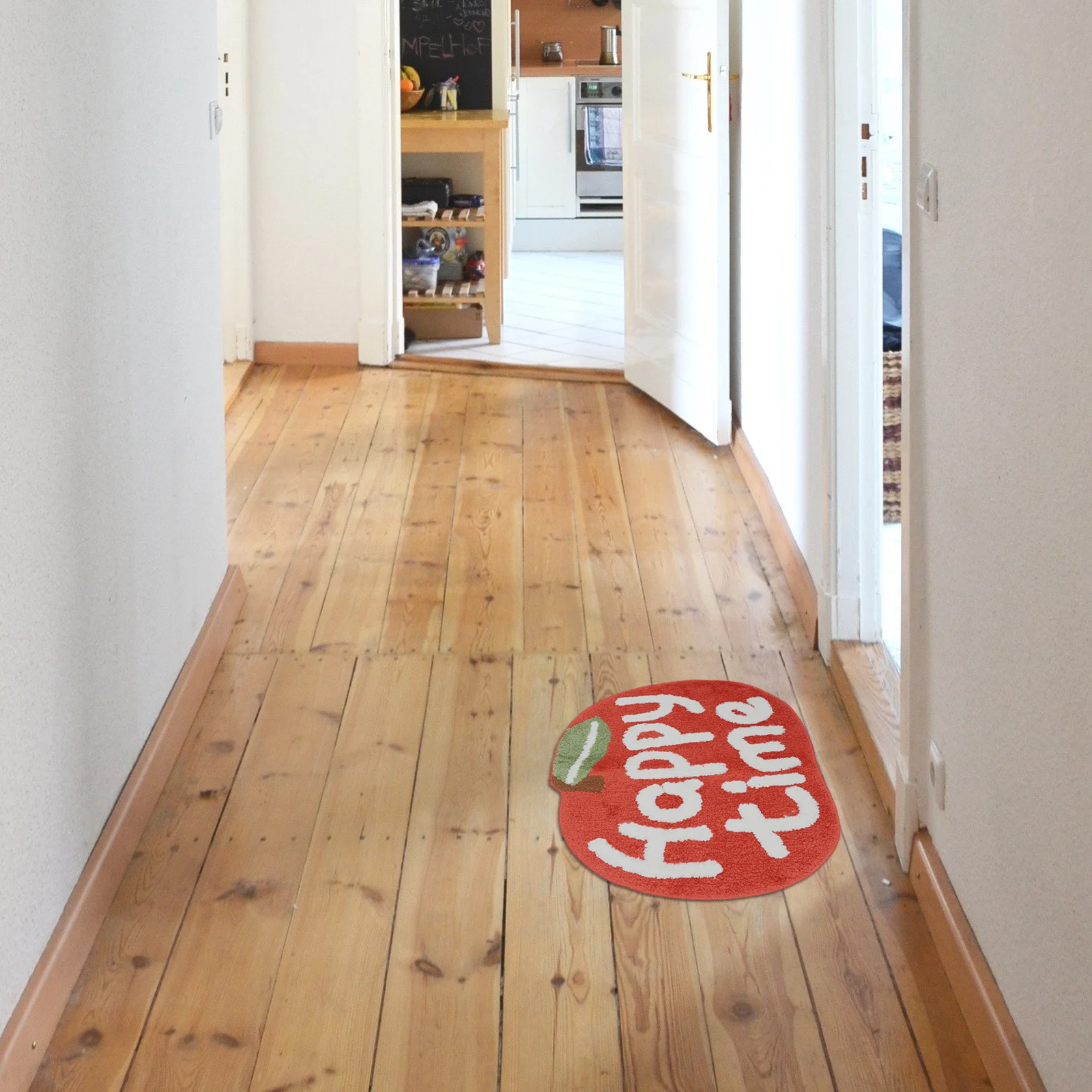 

Anti Slip Mat Carpet Polyester Door Floor Rugs Pad Bath Kitchen Apple Design Cartoon Pattern Water Absorption Small Rugs Home