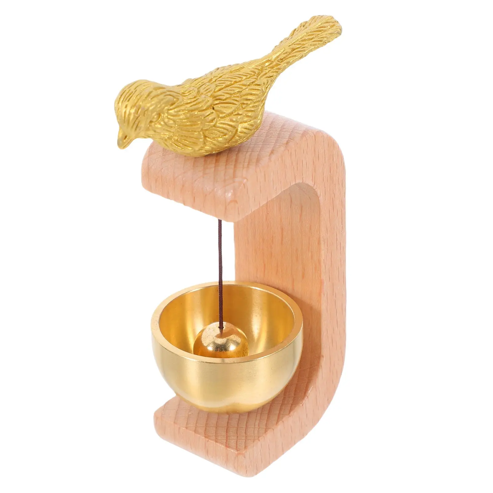 

Brass Door Bell Room Chime Wooden Magnetic Refrigerator Garden Decorative Porch
