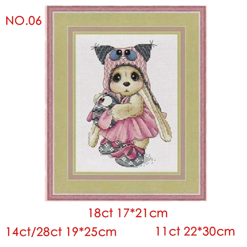 The cross-stitch set 28CT, 18CT, 14CT and 11CT can be selected as the hand-made material pack of printed fabric saga owl rabbit