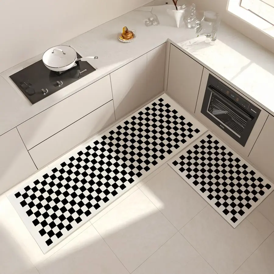 

VIKAMA Simple Kitchen Floor Mats Diatomite Waterproof Dirt-Resistant Bathroom Doorway Non-Slip Foot Mats Home Decoration Summer