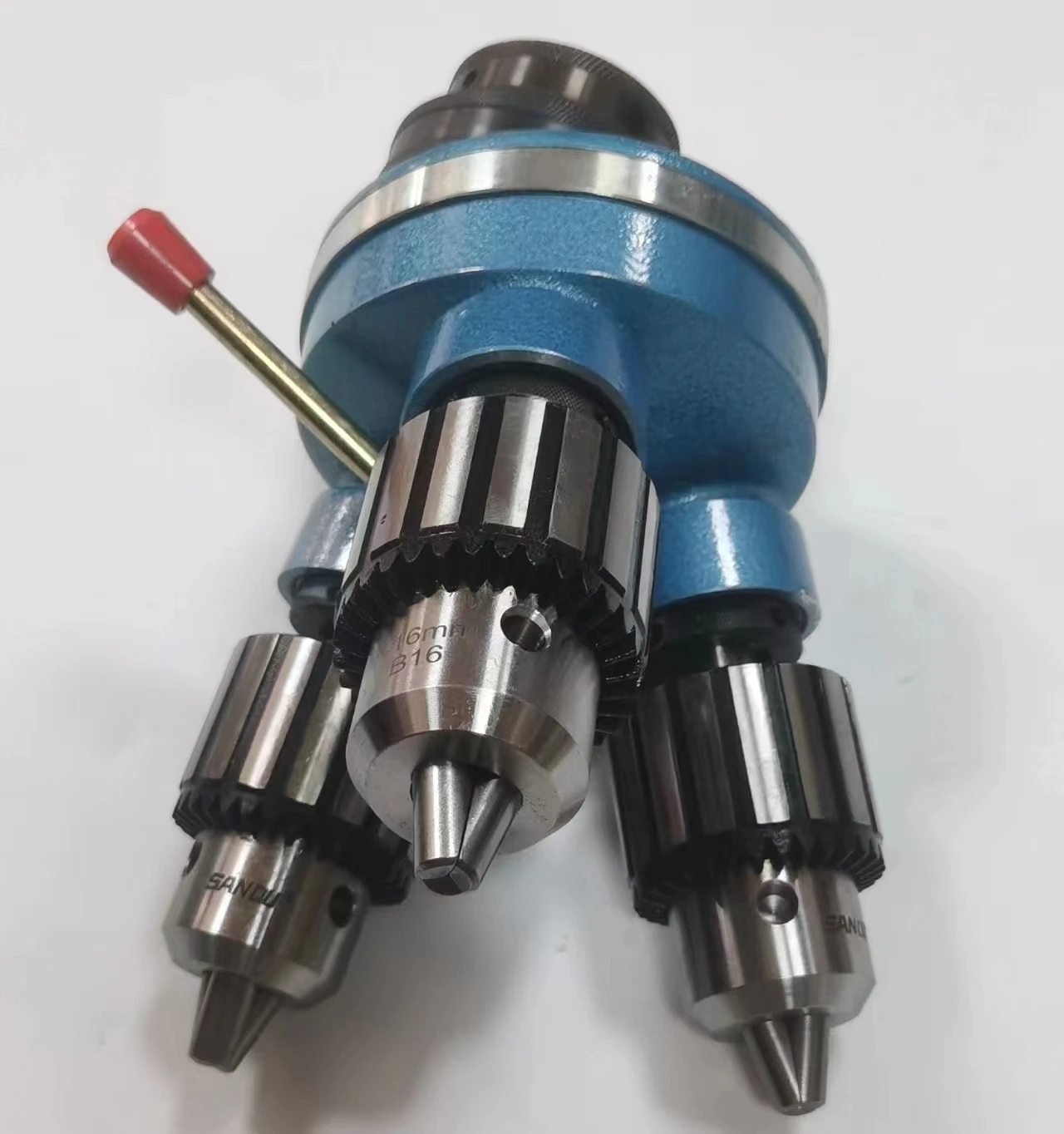 Multi-head bench drill multi-bit drill tool fast rotation three-head Q device drilling chamfer integrated drill J