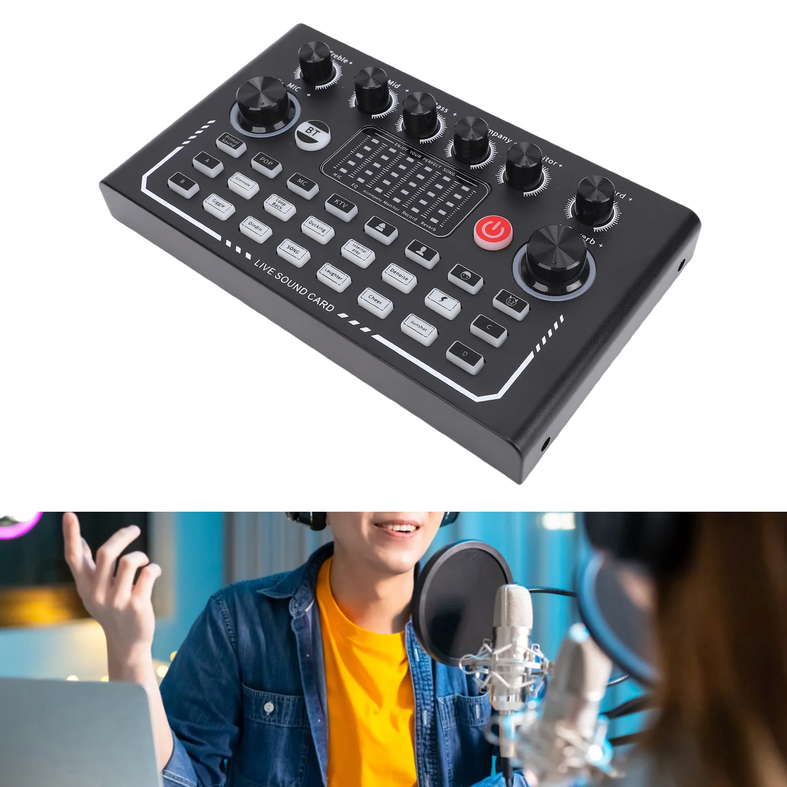 Live Sound Card Professional Sound Mixer Multi Functional Live Streaming Voice Changer Soundboard Sound Board Sound Mixer Board