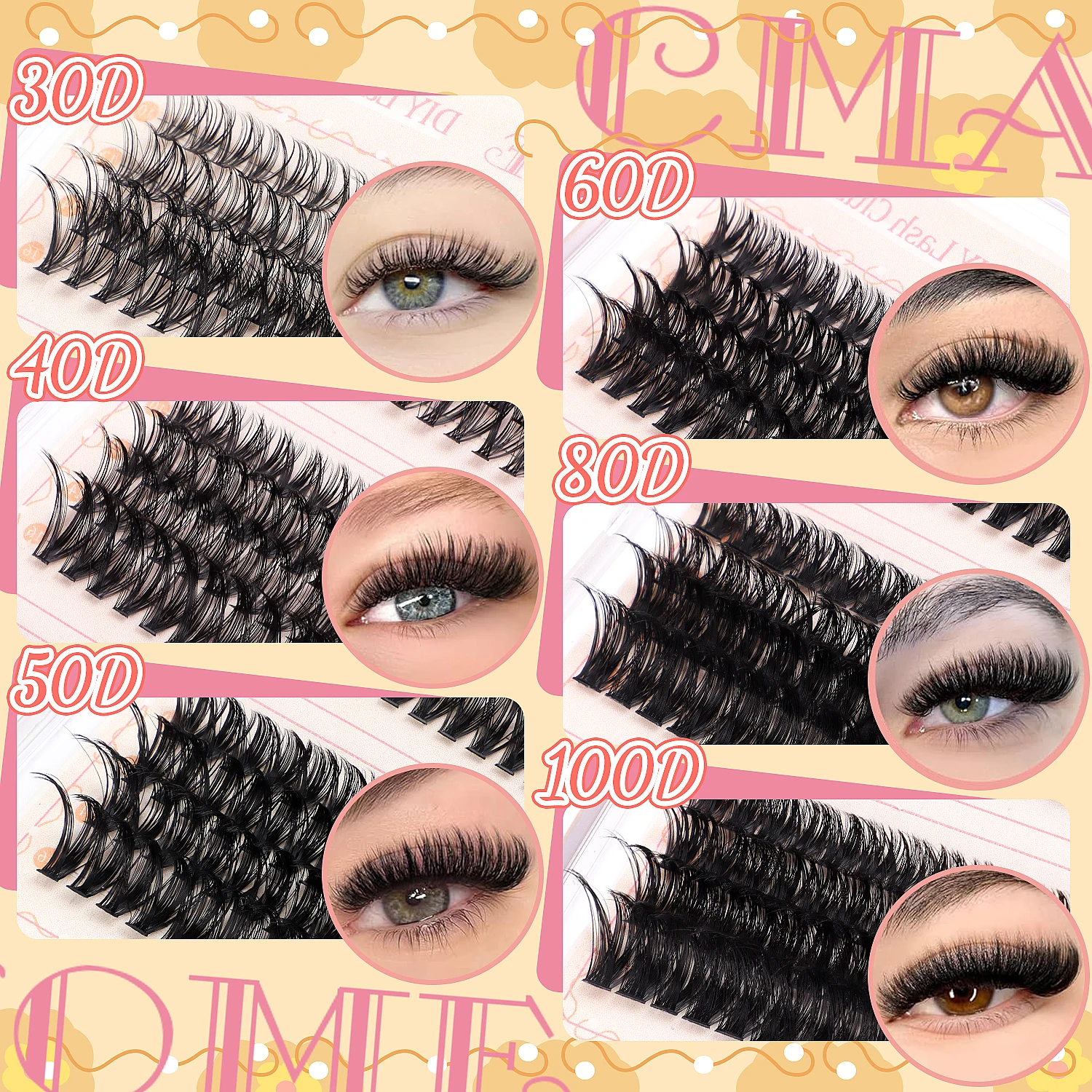 DIY Eyelash Extension Lash Clusters 480 Clusters False Eyelash 3D Effect Individual Natural Lashes Set at Home Eyelash Extension