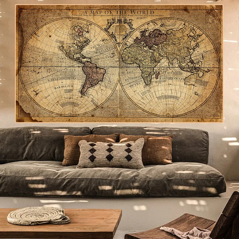 Map Of The World Retro Old Pic - Office Furniture World review and price