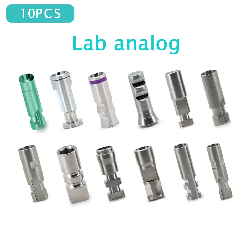 10PCS Dental Lab Analog Set Compatible Osstem Dentium ITI Nobel Neo Adin DIO-UF Implant Gypsum Fixture Analogs Laboratory Supply