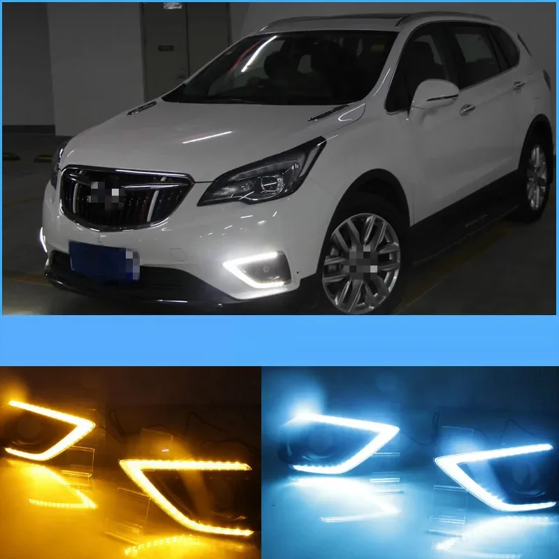 2pcs For Buick Envision 2018 Car LED DRL Daytime Running Lights White Driving Light Waterproof Car Styling