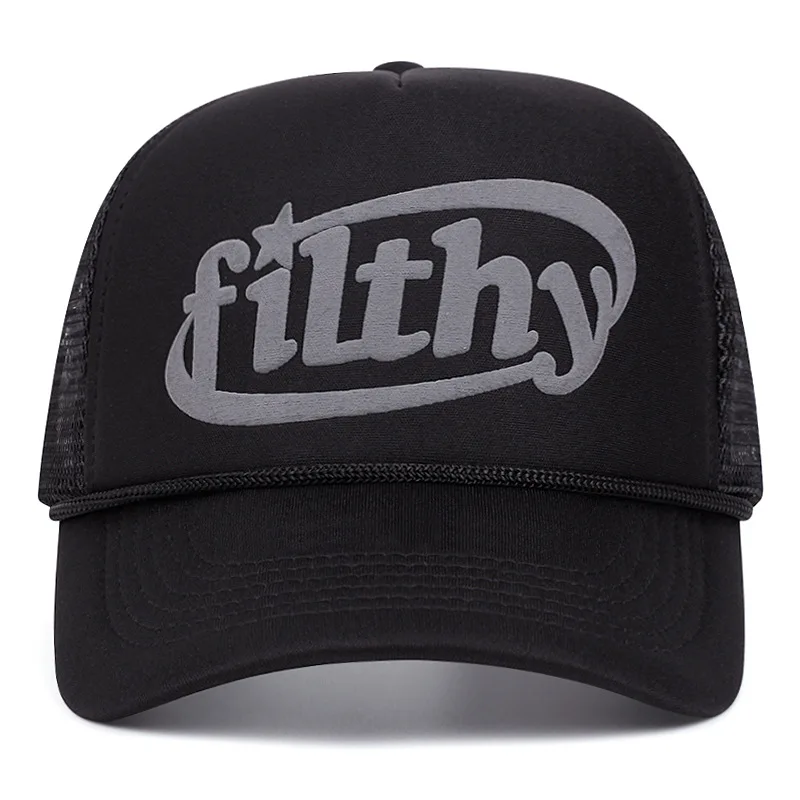 New Unisex Color Block filthy Letters Baseball Hats Sunshade Color Block Breathable Personal Trucker Caps Versatile Mesh Fashion