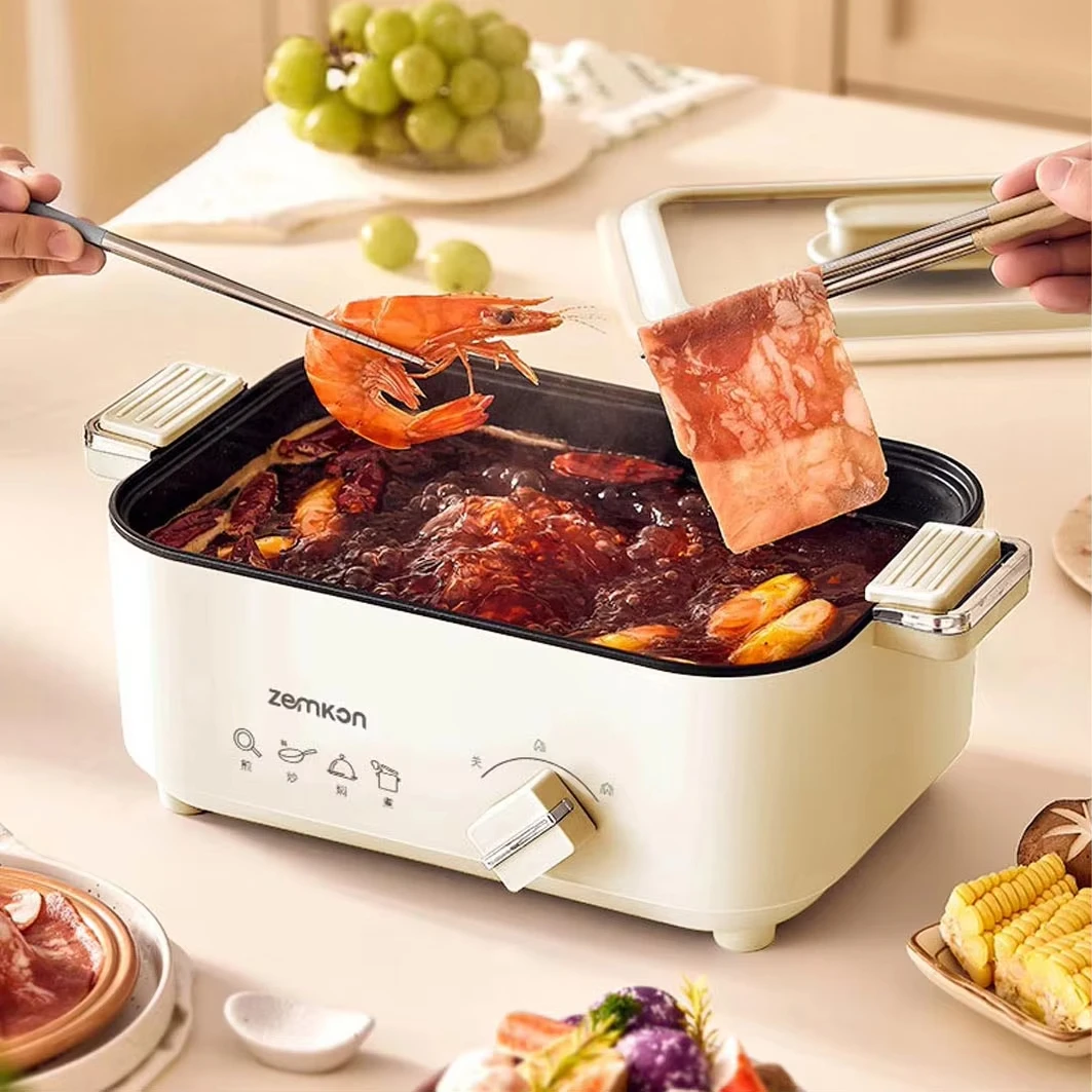 

5L Multifunctional Cooking Pot Household Electric Hot Pot Electric Steamer Non-stick Barbecue Pot Frying and Baking Machine 220V