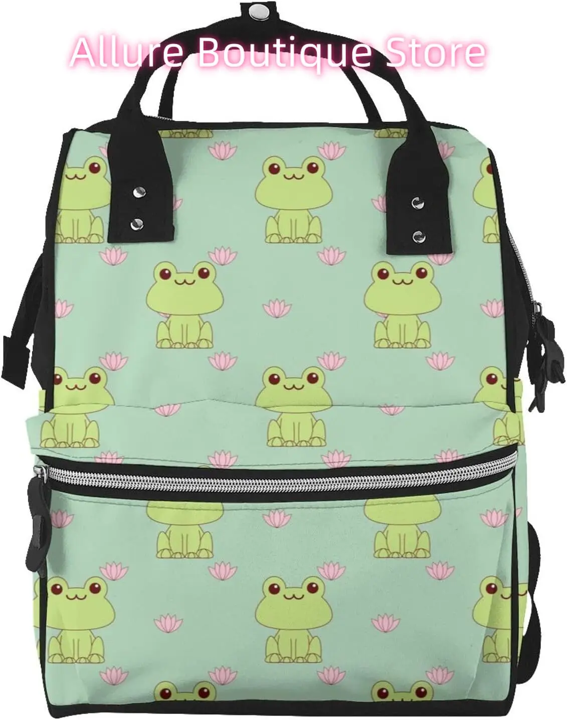 

Cute Animal Frog Diaper Bag Backpack for Women Large Capacity Nappy Bag Multifunction Waterproof Mummy Backpacks for Mom Dad Ess