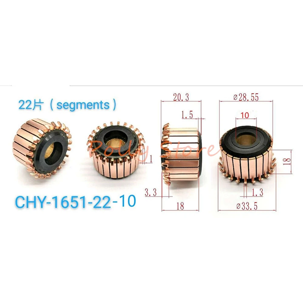 5pcs 28.55x20.3(18)mm 22P Copper Bars Alternator Electric Motor Commutator CHY-1651-22