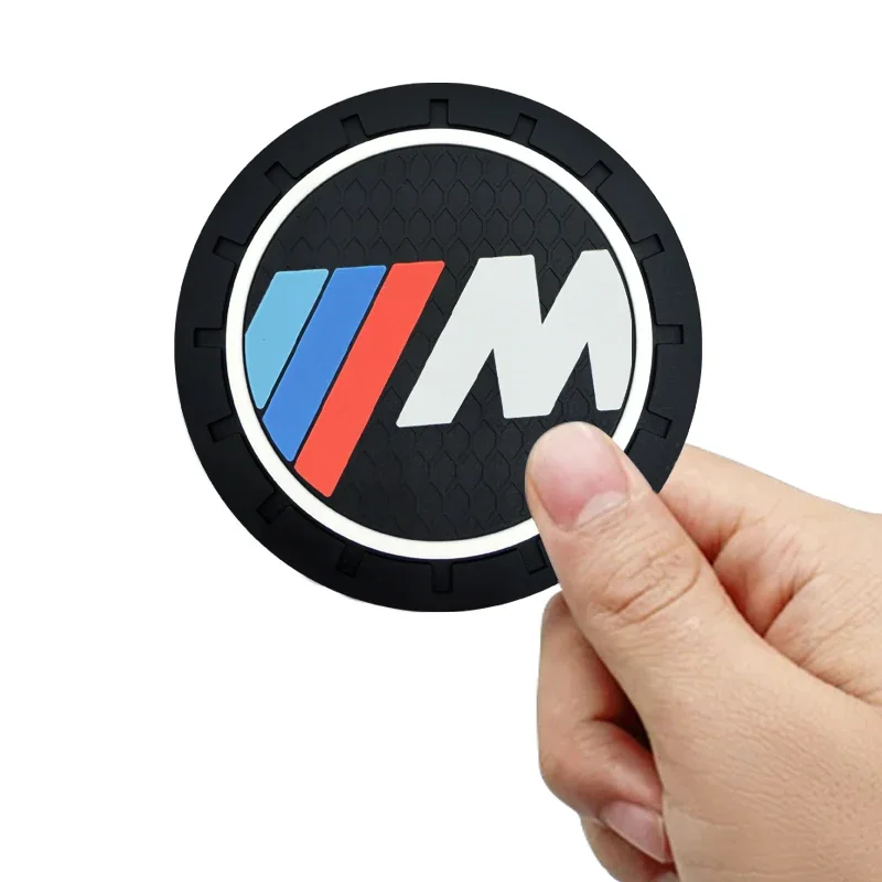 Car Coasters Silicone Water Cup Pads Non-Slip Mats Universal For BMW M Performance G01 F22 F23 E46 E93 E39 G26 F02 F06 G32 G20