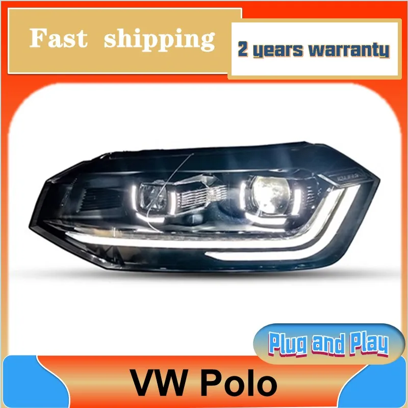 

Car Styling for VW Polo Headlights 2019-2022 Volkswagen Polo Head Lamp DRL Turn Signal Low High Beam Projector Lens