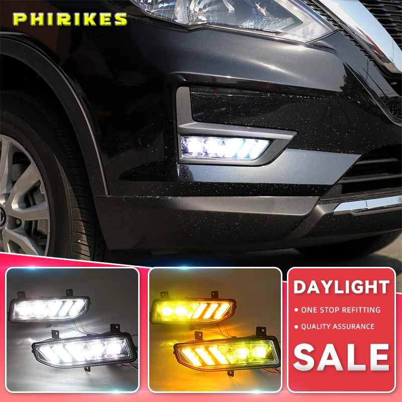 

2PCS LED Daytime Running Light For Nissan X-trail T32 Xtrail 2019 2020 Waterproof ABS 12V Car DRL Fog Lamp Decoration