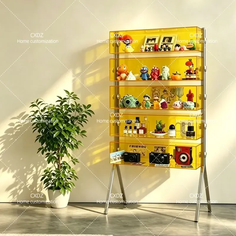 Acrylic Display Shelf for Labubu Star People Figures Blind Box Ornaments Storage Rack Cabinet Decoration Organizer Stand