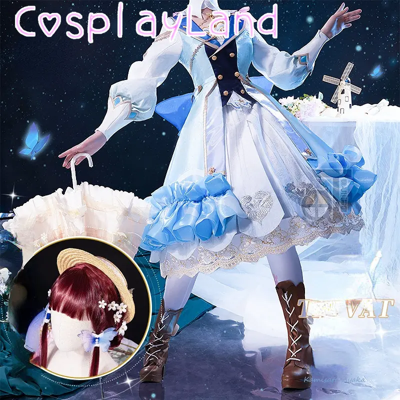 

Kamisato Ayaka Cosplay Shoes Game Genshin Impact Ayaka Springbloom Missive Cosplay Costume Dress Fancy Flower Lolita Dress