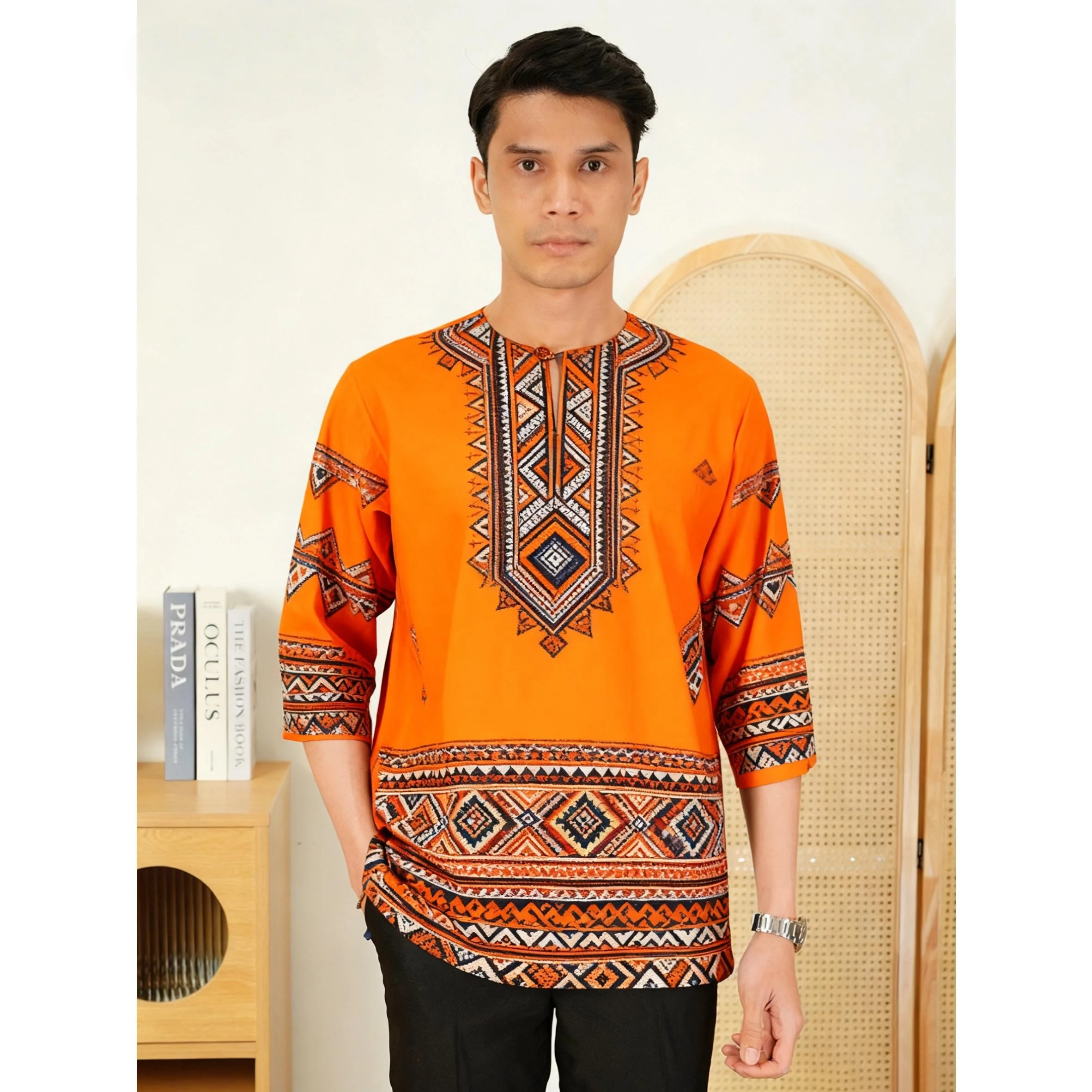 نسخة الشرق الأوسط نمط الشرق الأوسط شخصية إسلامية برونزية بأكمام قصيرة تي شيرت قمصان قميص Ropa Hombres مسلم #5