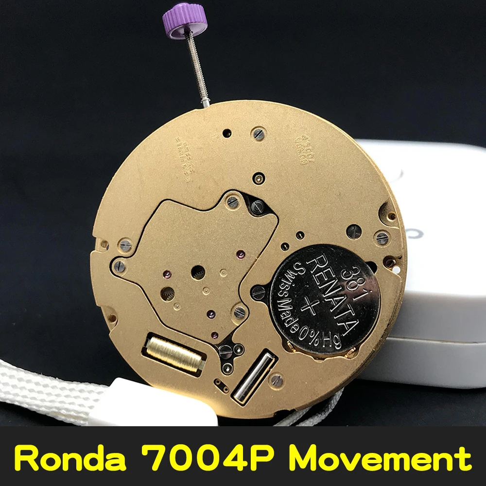 

Ronda Quartz Movement 7004P Day Retrograde Watches Long Battery Life 48 Months 6 Jewels Golda Replacement Parts for Wristwatch