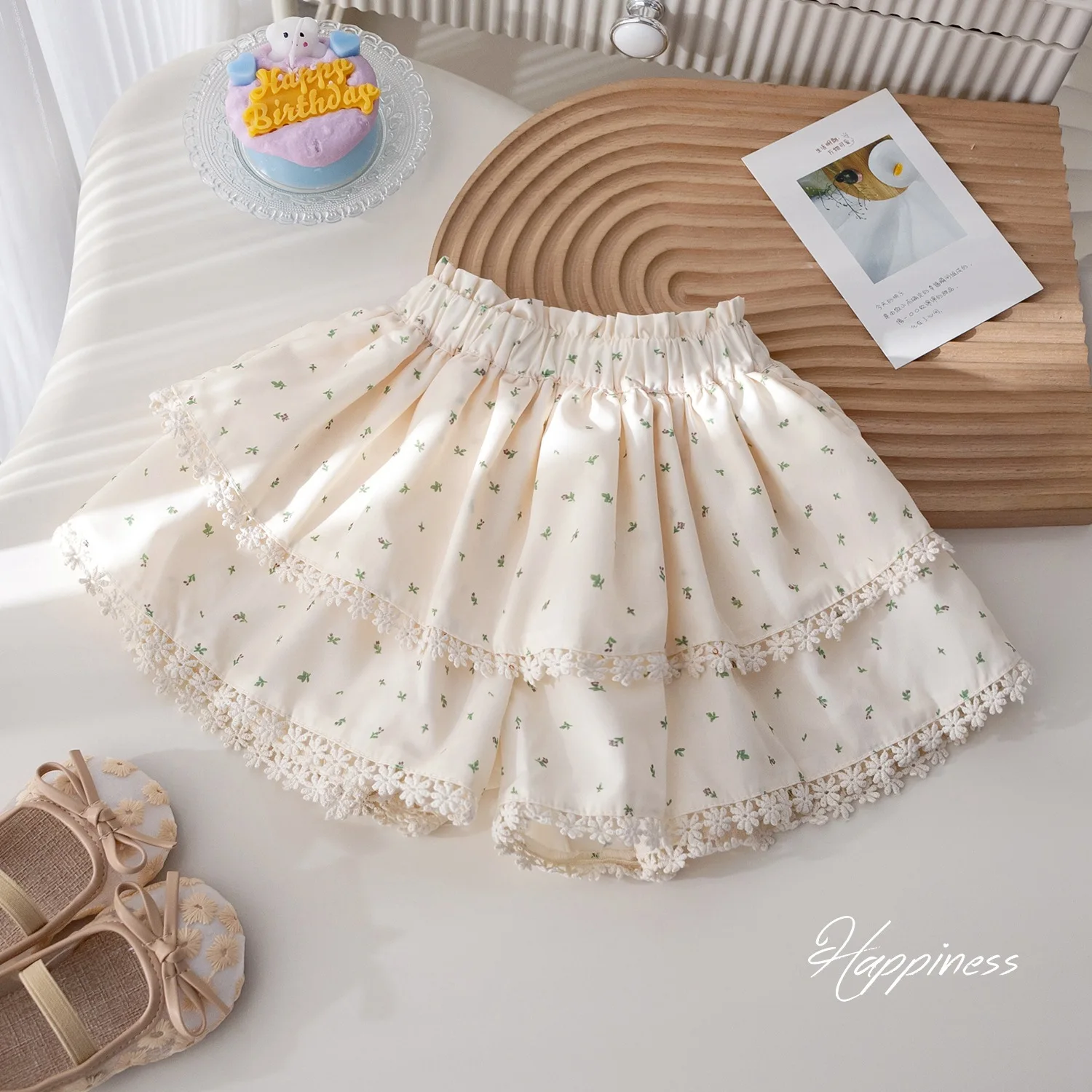 

Girls Cute Bow Puffy Bubble Shorts High Waist Elastic Bloomers Summer Sweet Casual Children Skirt Pants Kids Daily Wear 2-8 Yera