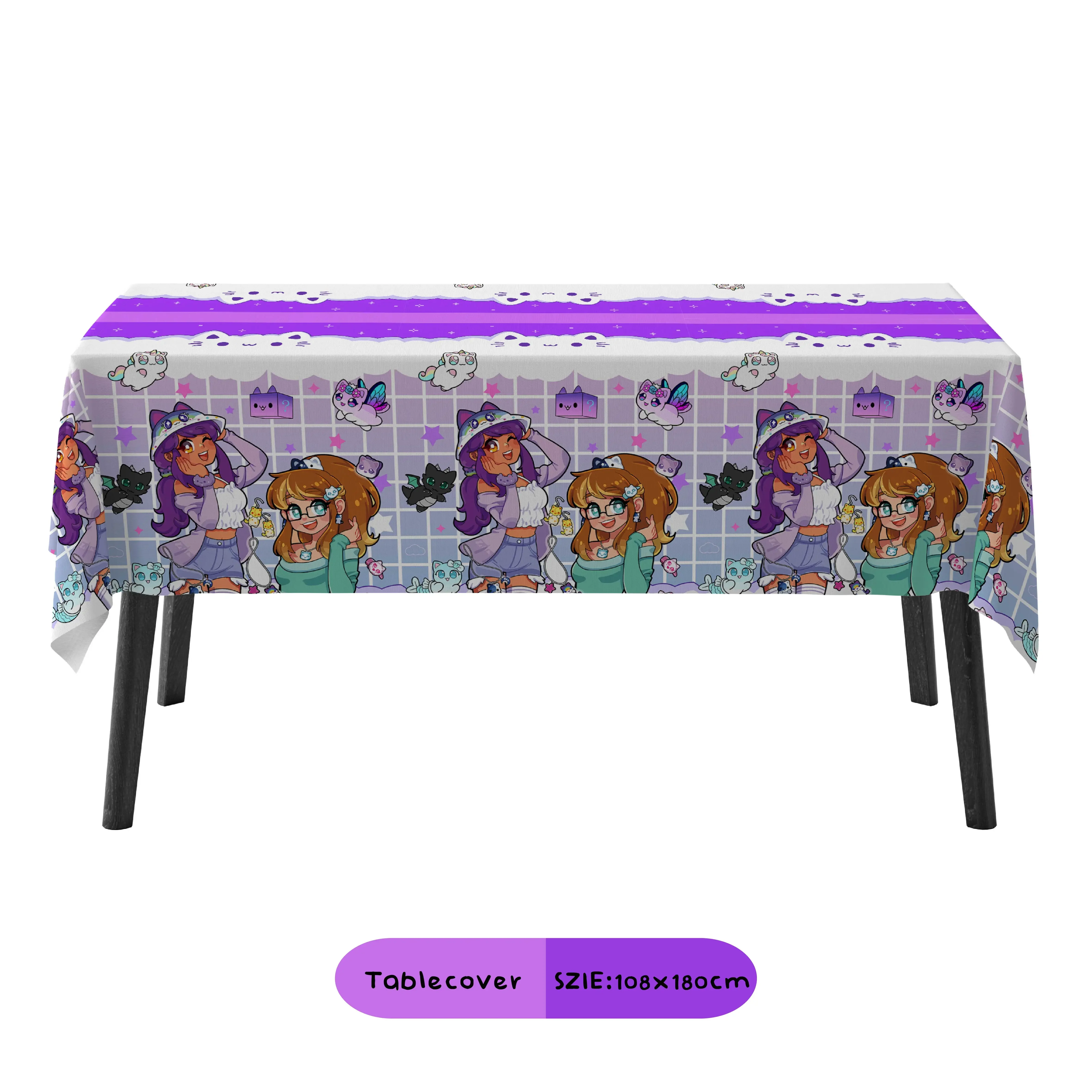 Disney carnival Aphmau Theme Baby Shower Party Decoration Birthday Sets Banner Straw bag Cup Plate Tablecloth Supplies For Kids