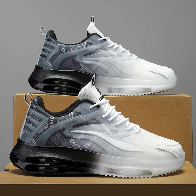 

Мужские кроссовки из дышащей сетки — летние легкие кроссовки с амортизирующей противоскользящей подошвой, кружевной дизайн для спортзала, бега и повседневной одежды, современные спортивные мужские кроссовки с дышащей сеткой — летние легкие кроссовки с амо