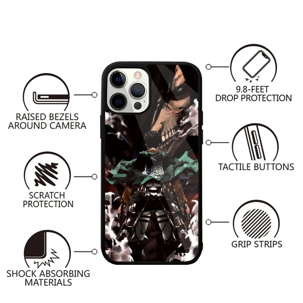 Attack on T-Titan Phone Case For iPhone 16,15,14,13,12,11,Plus,Pro,Max,Mini Magsafe Magnetic Wireless Charging