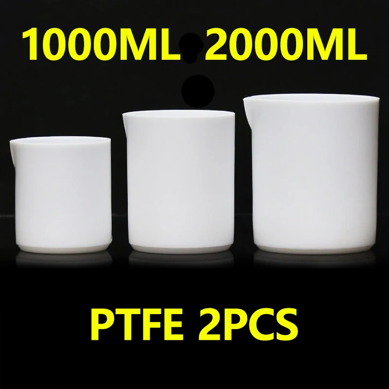 2-pieces-ptfe-beaker-1000ml-2000m'l-high-temperature-resistant-acid-and-alkali-resistant-thickened-ptfe-material