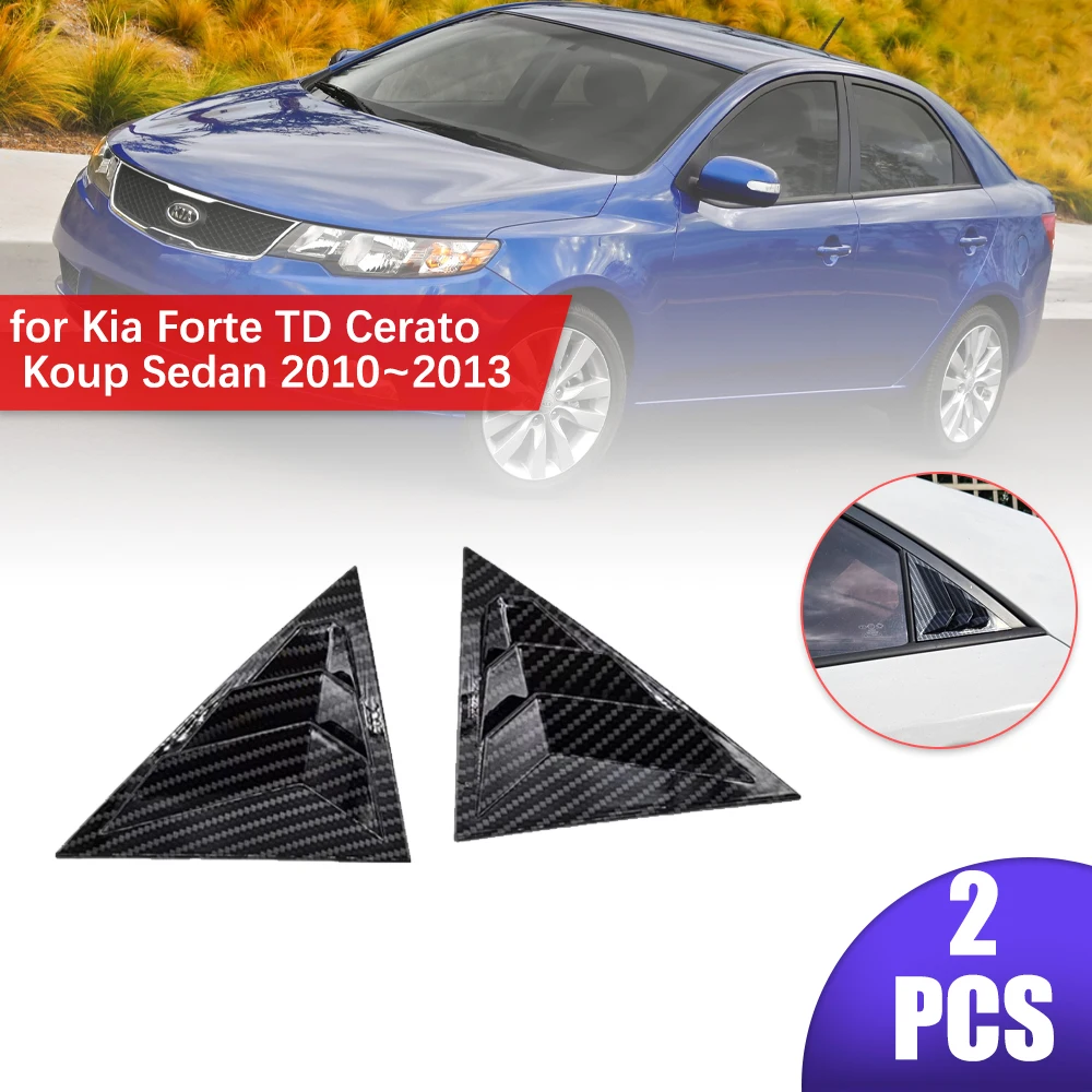 

Автомобильный станок для Kia Forte TD Cerato Koup Sedan 2010 ~ 2013, жалюзи из АБС-пластика на заднее боковое окно, гоночный стиль, треугольная наклейка, аксессуары