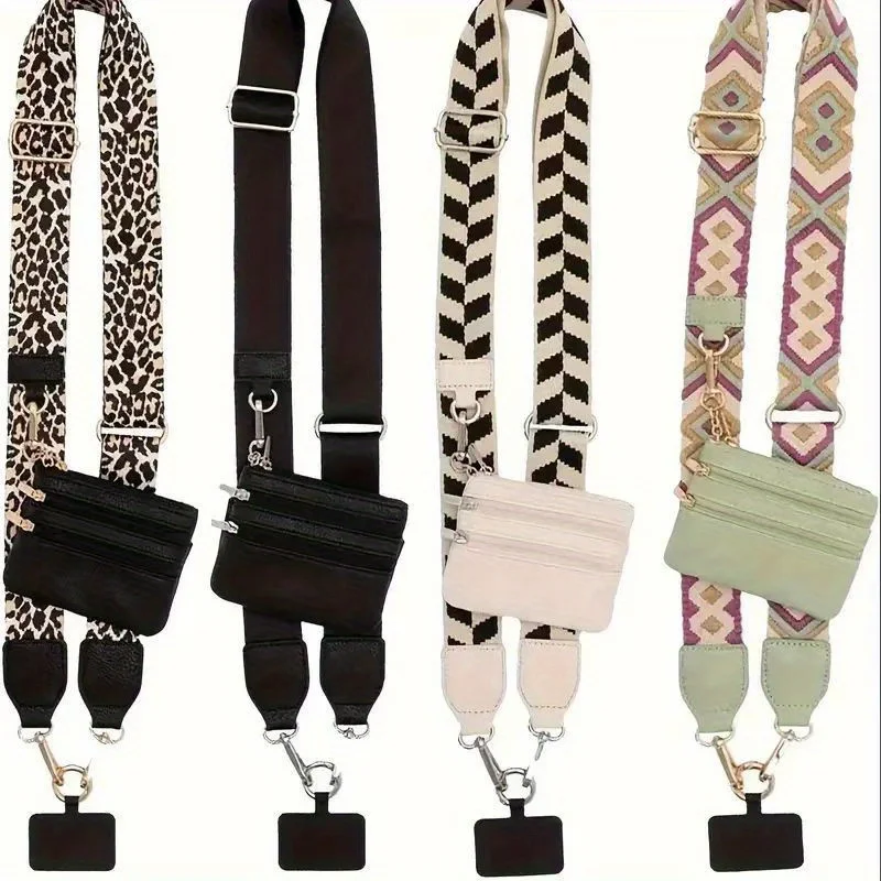 

Clip on Phone Strap with Wallet and Zipper Pocket Adjustable Phone Strap Mother's Day Gift Birthday Gift