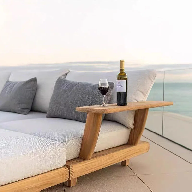 @3 # Luxury Teak Garden Furniture Set With Sofas Coffee Table Patio Sofa For Courtyard & Hotel Outdoor Use