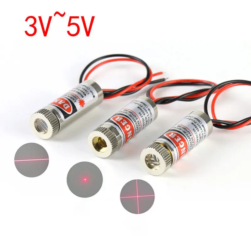 Laser Module Red Cross hair Line Poin Dot Diode Focusable Lens 650nm 5mW 5V