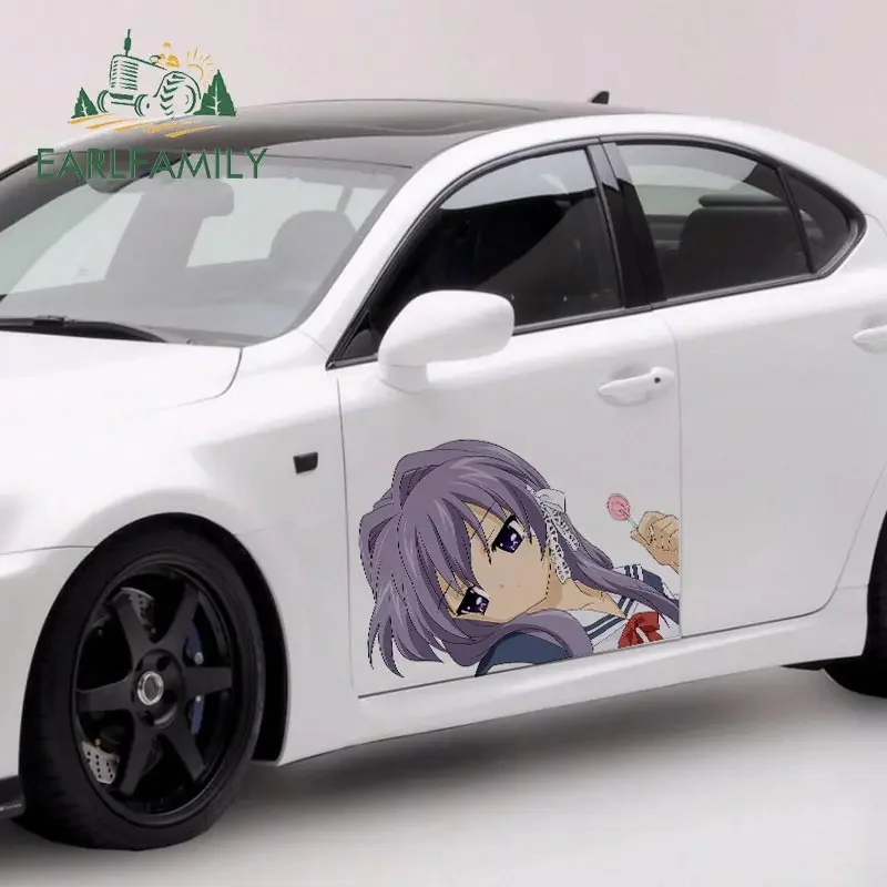EARLFAMILY 43cm x 30.1cm For Anime Car Stickers Scratch-Proof Decal Waterproof Sunscreen Motorcycle Car Door Protector Decor