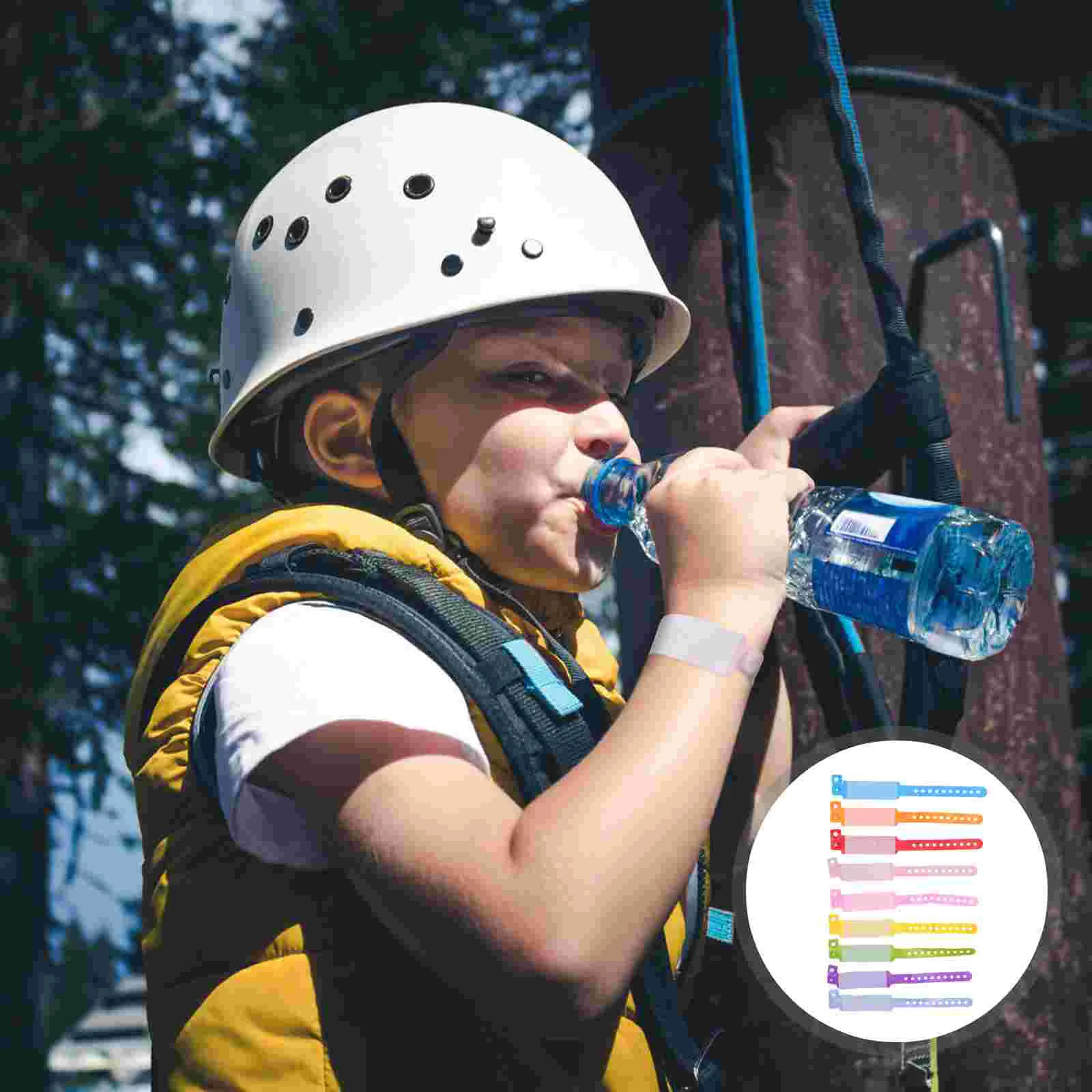 Pulsera de PVC para niños, resistente al agua, con dibujos animados, tarjeta, 100 piezas