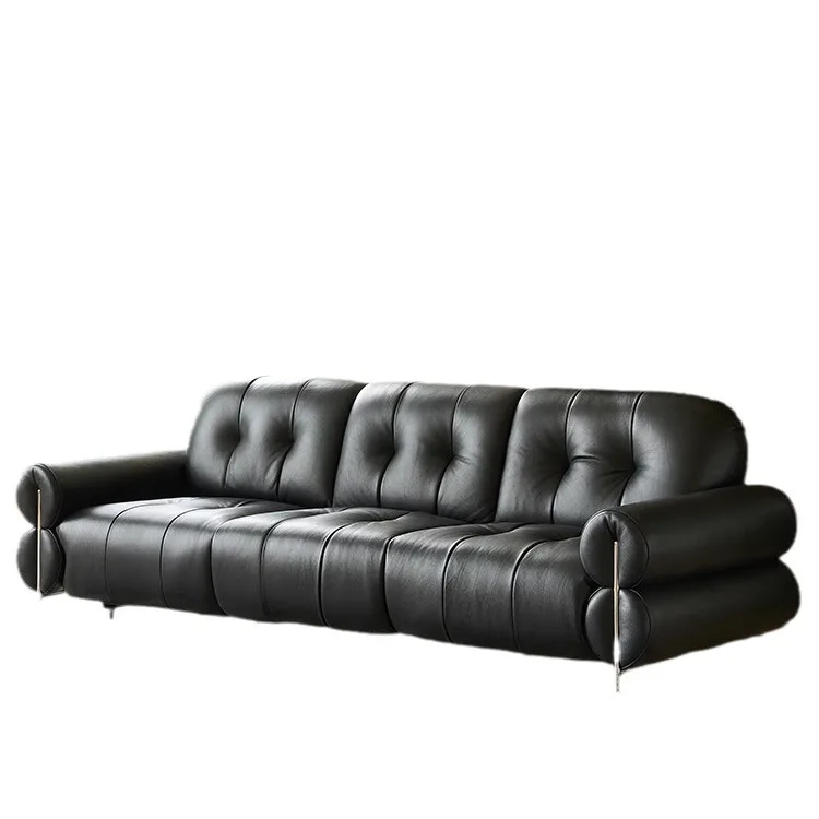 

French brown sugar tall electric function cloud sofa black