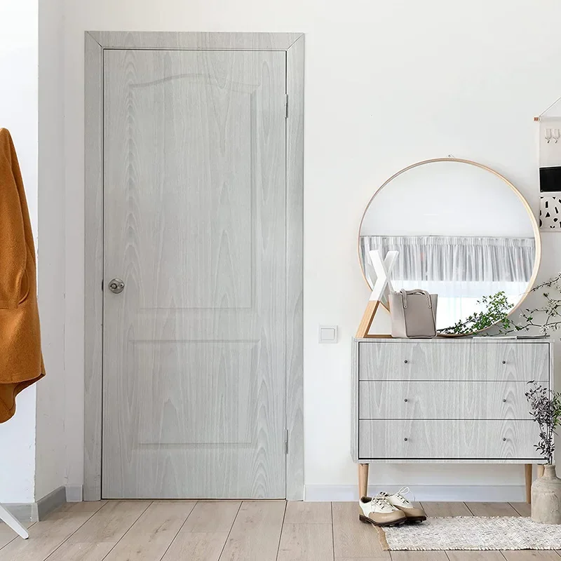 Imitation Wood Grain Self-adhesive Wallpaper Bedroom Wardrobe Door Shoe Cabinet Old Furniture Decoration Sticker PVC Wallpaper