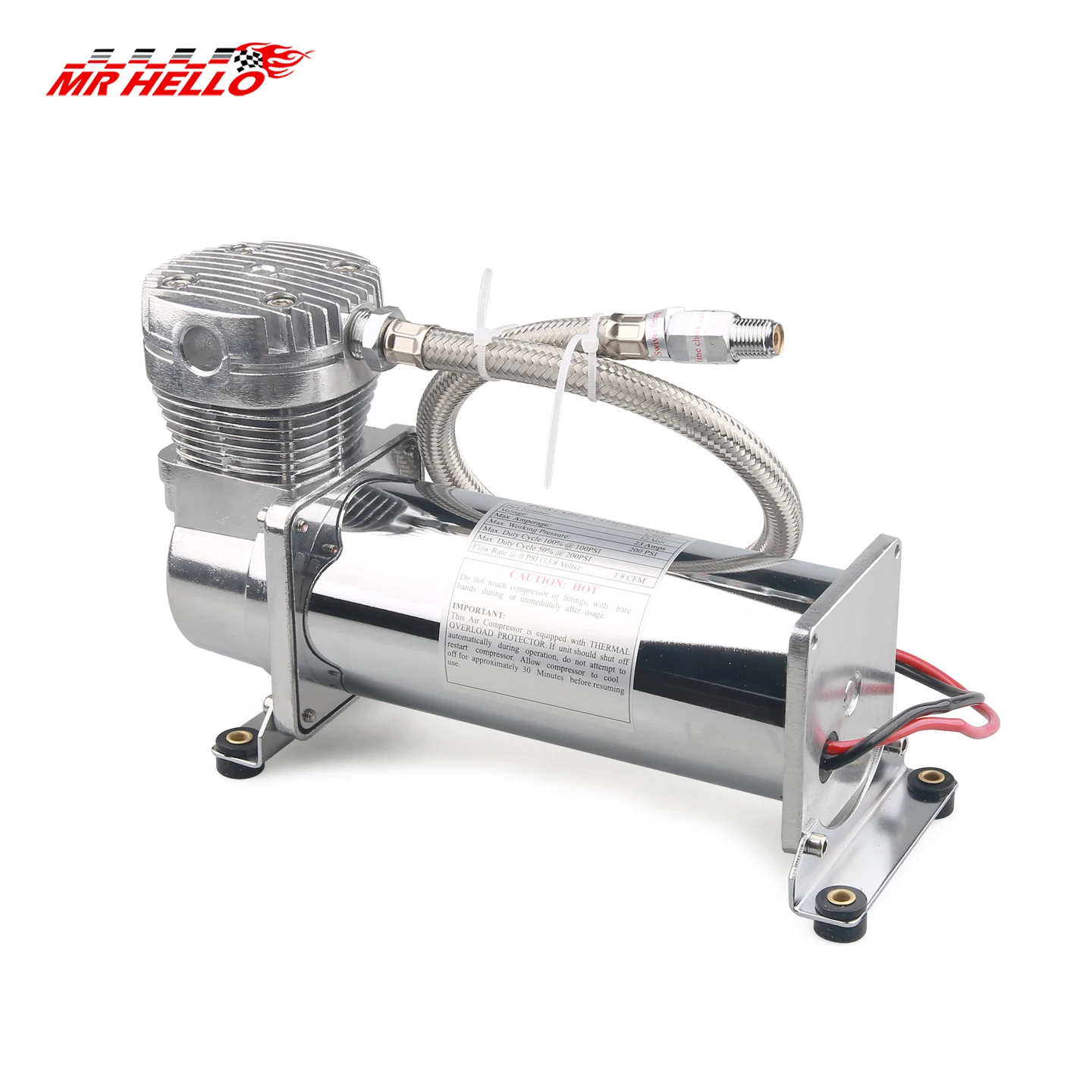 1/4 Npt 200PSI 480C 12V Luchtvering Compressor Pomp Kit Chroom ضاغط محمول