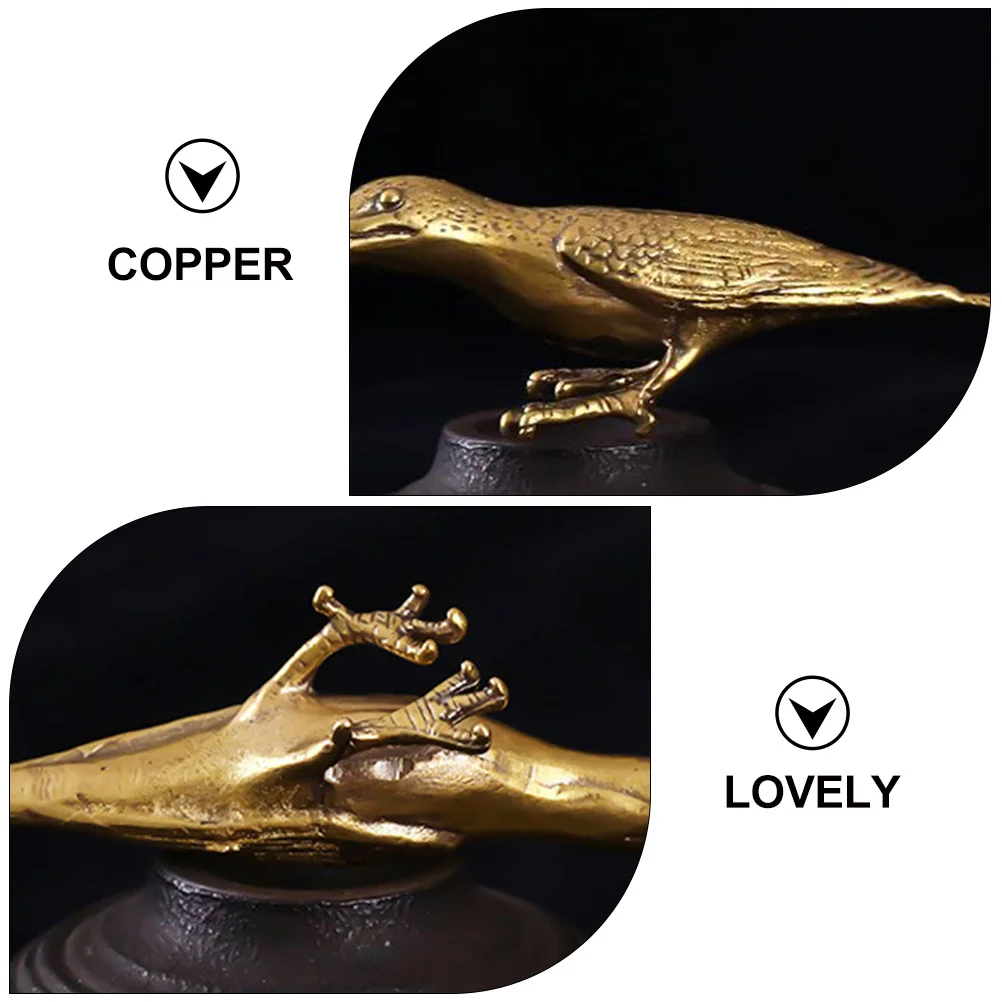 

1pcs Copper Hummingbird Premium Desktop Bird Ornament Tea Pet Decor For Home Office Table Copper Craft