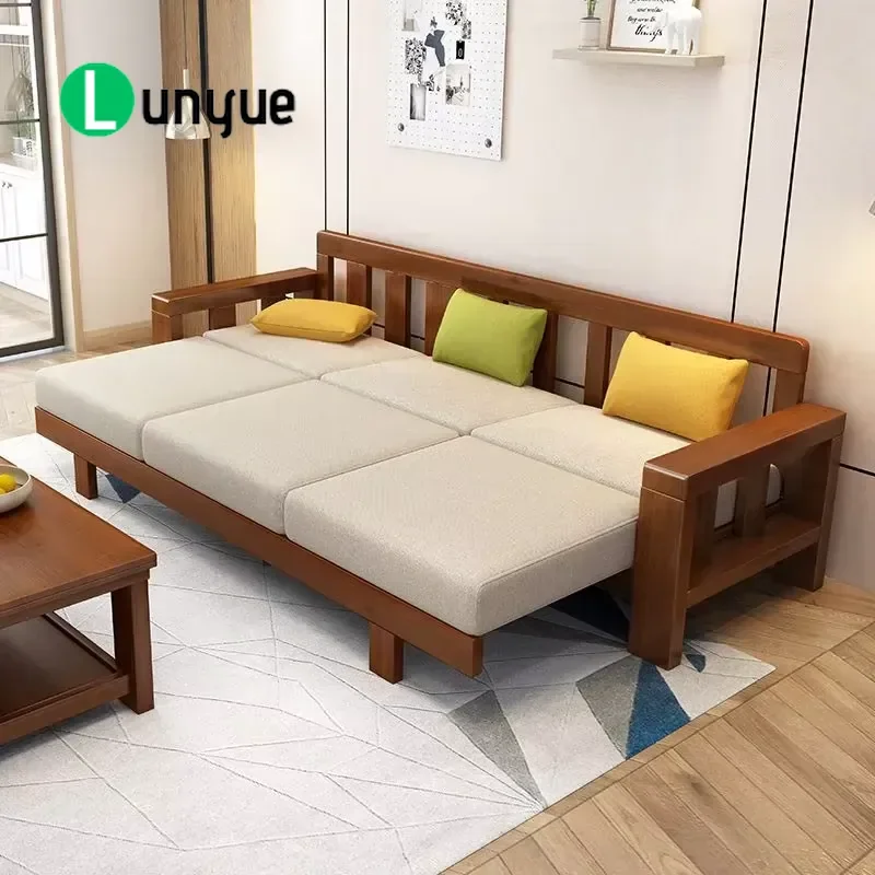 Antique Style Wide Solid Wood Sofa Set Soft Living Room Furniture Combination Durable Home Decor Comfortable Seating