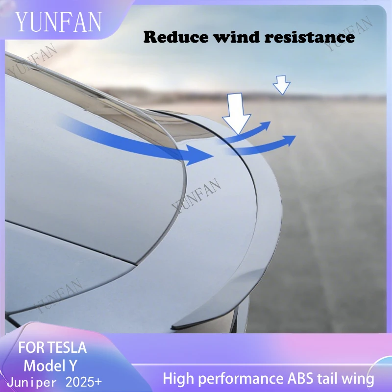 

For Tesla Model Y Juniper 2025 ABS Carbon Fiber Spoiler Rear Trunk Wing Lid Spoiler Original Modified Car Exterior