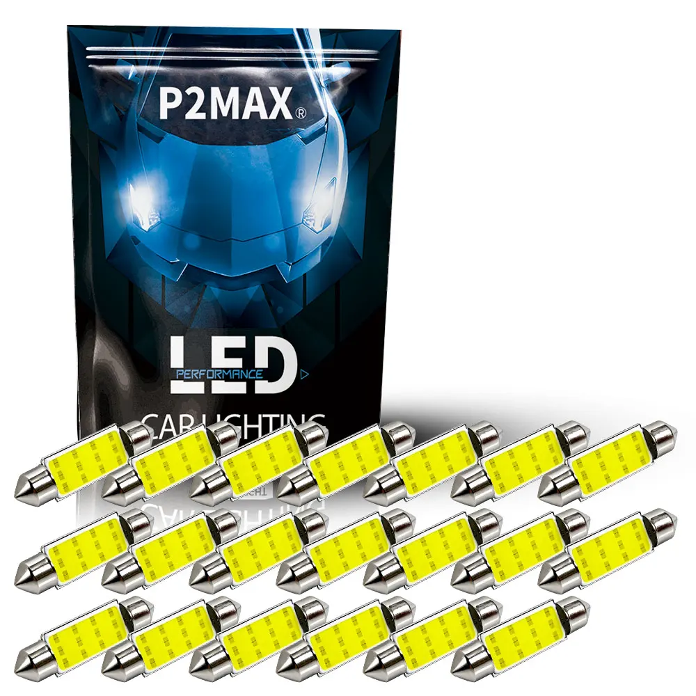 20 Stück LED Festoon COB Leselampen, Innenraumbeleuchtung, Türspiegelbeleuchtung, Dachbeleuchtung, 12V Plug & Play für Kofferraum, Kennzeichenbeleuchtung